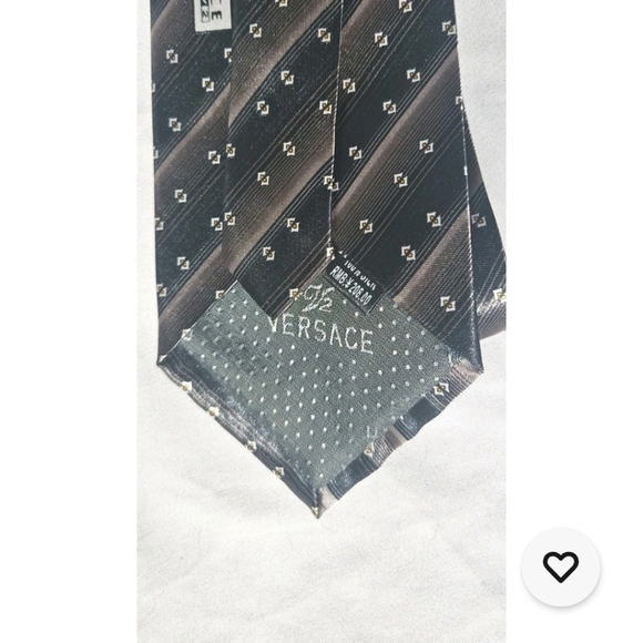 New Versace 100% Silk Men's Tie  Made In Italy Rich Brown Pattern - Picture 6 of 6
